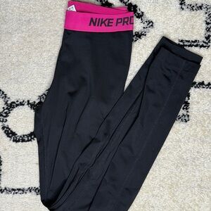 Nike Black and Pink Pro Leggings